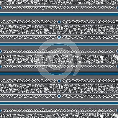 Abstract stripes and tracery ornament vector seamless pattern. Hand drawn ethnic elegant background for surface design, textile, Stock Photo
