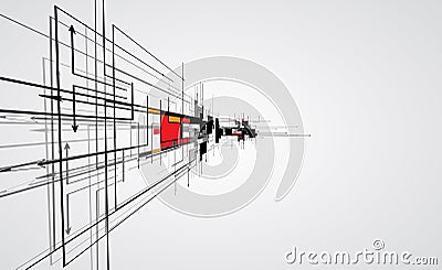 abstract structure circuit computer cube technology business background Vector Illustration