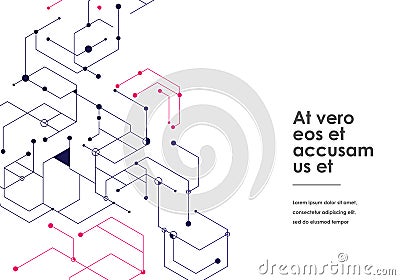 Abstract structures of a hexagonal model. Brochure design Vector Illustration