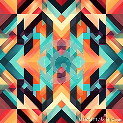 Abstract style with geometric patterns 1:1. AI-generated. Stock Photo