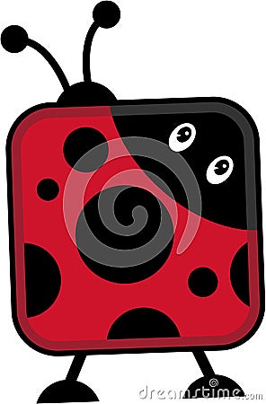 Abstract Stylised Cartoon Ladybird Vector Illustration