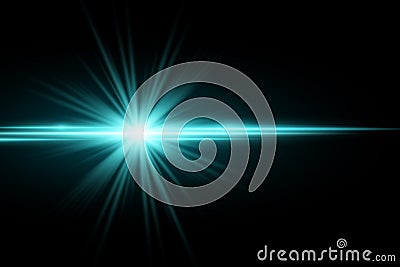 Abstract stylish light effect on dark background. Bright glowing star. Bright flares. Blue rays. Explosion. Vector illustration Vector Illustration