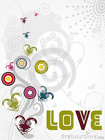 Abstract stylish love design vector Vector Illustration