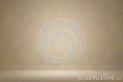 Abstract stylish photo studio portrait background. Wall scratch blur light cream paint grunge backdrop. 3D rendering Stock Photo