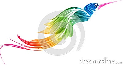 Abstract stylized flying bird Vector Illustration