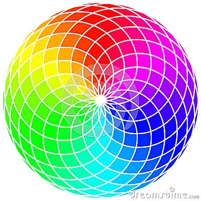 Abstract Stylized Rainbow Wheel Vector Illustration