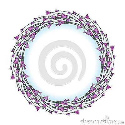 Abstract stylized roses frame. Vector flowers background. Stock Photo