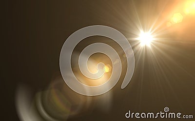 Abstract sun burst with digital lens flare background.Abstract digital lens flares special lighting effects on black Stock Photo