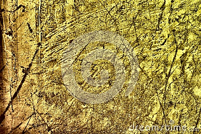 Abstract Sun Rays Brightness Yellow Color Effects On Wall Texture Background Wallpaper. Stock Photo