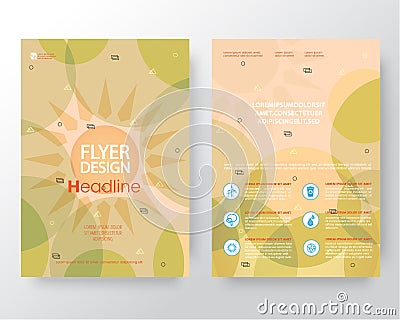 Abstract sun weather,Global warming, Brochure Flyer design template in A4 size Vector Illustration