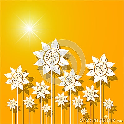 Abstract sunflowers background Vector Illustration