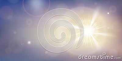 Abstract of sunlight special lens effect with flares. Summers time of natural background. Vector Illustration