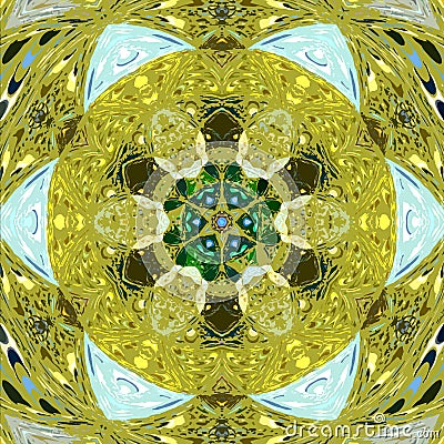 Abstract sunny mandala. Decorative summer design arabesque tile Stock Photo