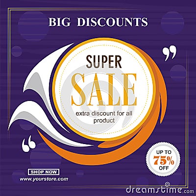 Abstract super sale with modern background Vector Illustration