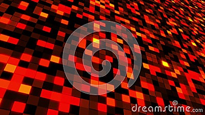 Abstract surface from color mosaic. Computer generated technology background. 3D rendering of square blocks. Stock Photo