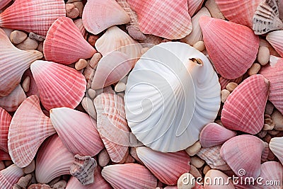Abstract and surreal corals and seashells background Stock Photo