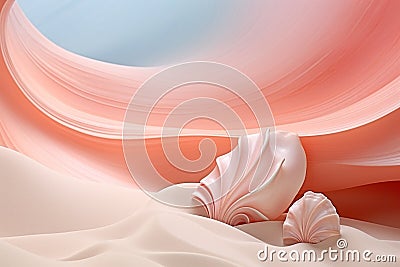 Abstract and surreal corals and seashells background Stock Photo