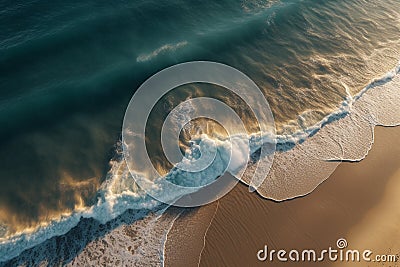 Abstract and surreal landscape view of sand dunes and blue water Stock Photo