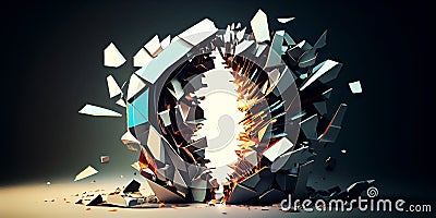 surrealistic 3D shape form from another dimension concept made with generative AI Stock Photo
