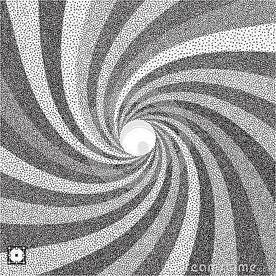 Abstract swirl background. Black and white grainy design. Stippling effect. Vector illustration. Pointillism pattern Vector Illustration