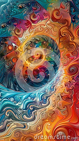 Abstract swirl with intricate patterns creating eye-catching backdrop Stock Photo
