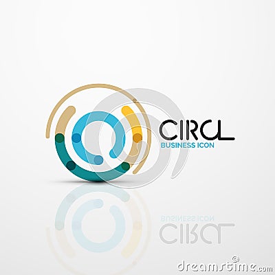 Abstract swirl lines symbol, circle logo icon Vector Illustration