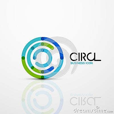 Abstract swirl lines symbol, circle logo icon Vector Illustration