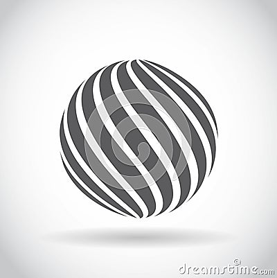 Abstract swirl sphere globe symbol Vector Illustration