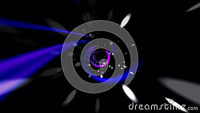 Abstract swirl tunnel in dark space, immitation of trip in universe, computer generated background, 3D render Stock Photo