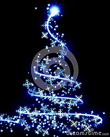 Abstract swirling christmas tree Stock Photo