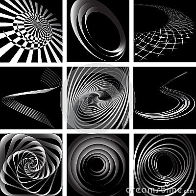 Abstract swirling movement. Backdrops set. Vector Illustration