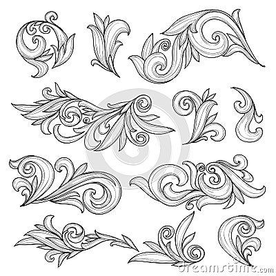 Abstract swirls page ornaments Vector Illustration