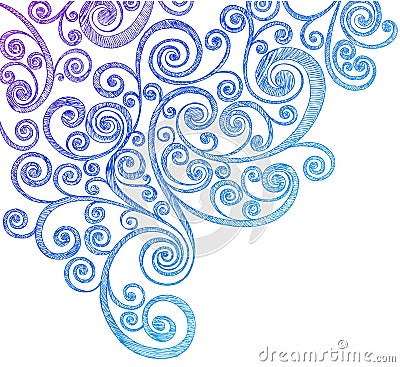 Abstract Swirls Sketchy Notebook Doodles Vector Illustration