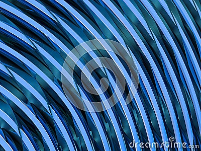 Abstract swirly shape blue background. 3D Stock Photo