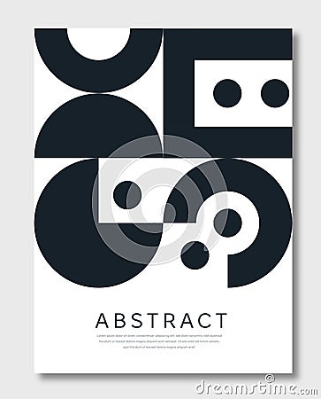 Abstract swiss monochrome poster vector Vector Illustration
