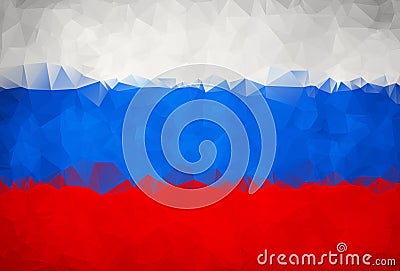 Abstract Russia flag polygon Vector Illustration