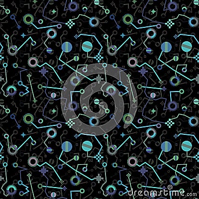 Abstract symbols in vector seamless texture Vector Illustration