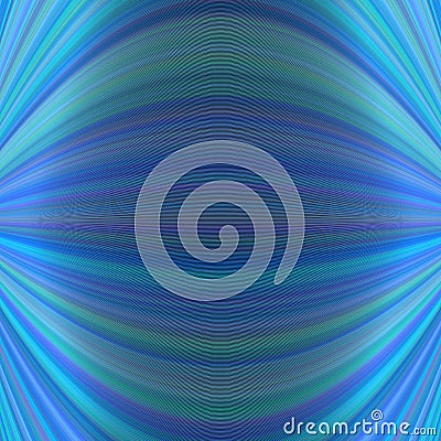 Abstract symmetrical motion background from thin curved lines in blue tones Vector Illustration