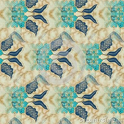 Abstract symmetrical pattern of Indonesian batik beige color, batik motif, batik blur pattern. Stock Photo