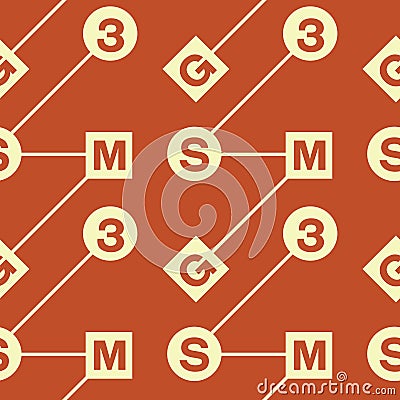 Abstract system typography coded seamless pattern Vector Illustration