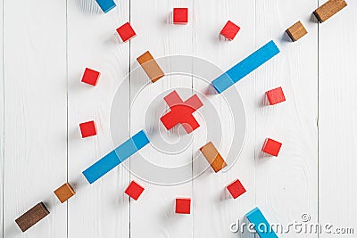 Abstract target from colourful wooden blocks. The concept of the goal, the implementation of the planned success, business. Copy Stock Photo