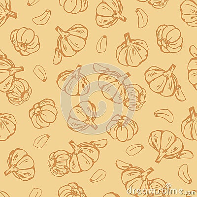 Abstract Tasty Garlic Seasoning Vector Graphic Seamless Pattern Vector Illustration