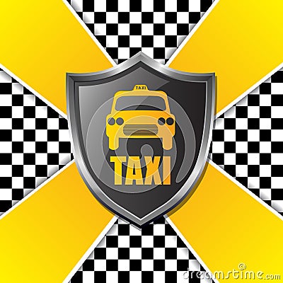 Abstract taxi background design with shield and stripes Vector Illustration