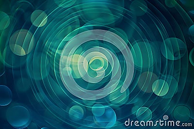 Abstract Teal Circles, Visualizing Concentric Waves of Energy and Light, Creating a Mesmerizing and Dynamic Backgr Stock Photo