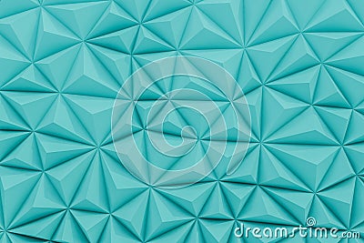 Abstract teal low poly background with copy space 3d render Stock Photo