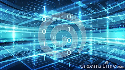 Abstract technology background with binary code. Vector illustration. Eps 10. Vector Illustration