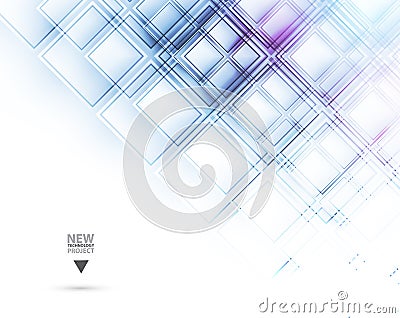 Abstract tech background. Futuristic technology interface. Vector illustration with many geometric shape. Vector Illustration