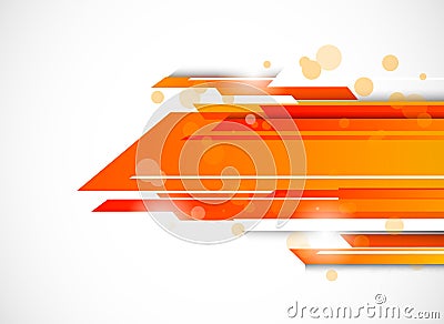 Abstract tech background in orange color Vector Illustration