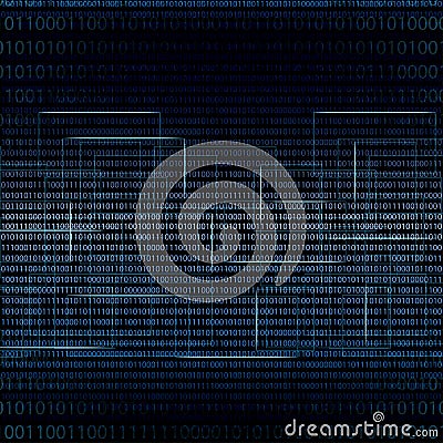 Abstract tech binary blue matrix background Vector Illustration