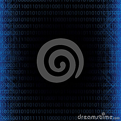 Abstract tech binary security blue background Vector Illustration